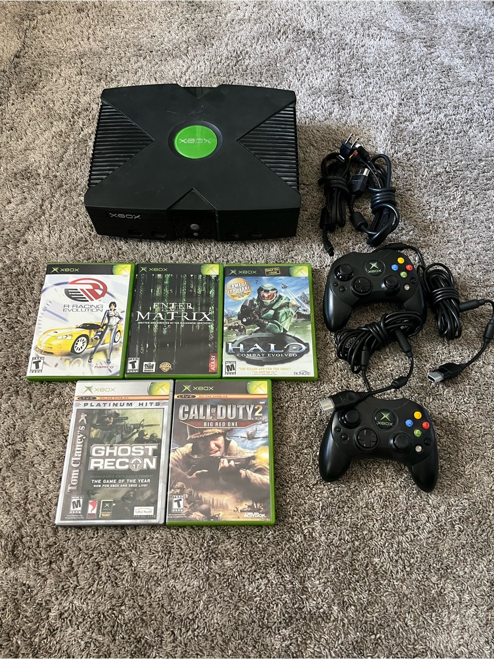 Original Xbox Console Bundle in Black with Two Controllers and 6 Games